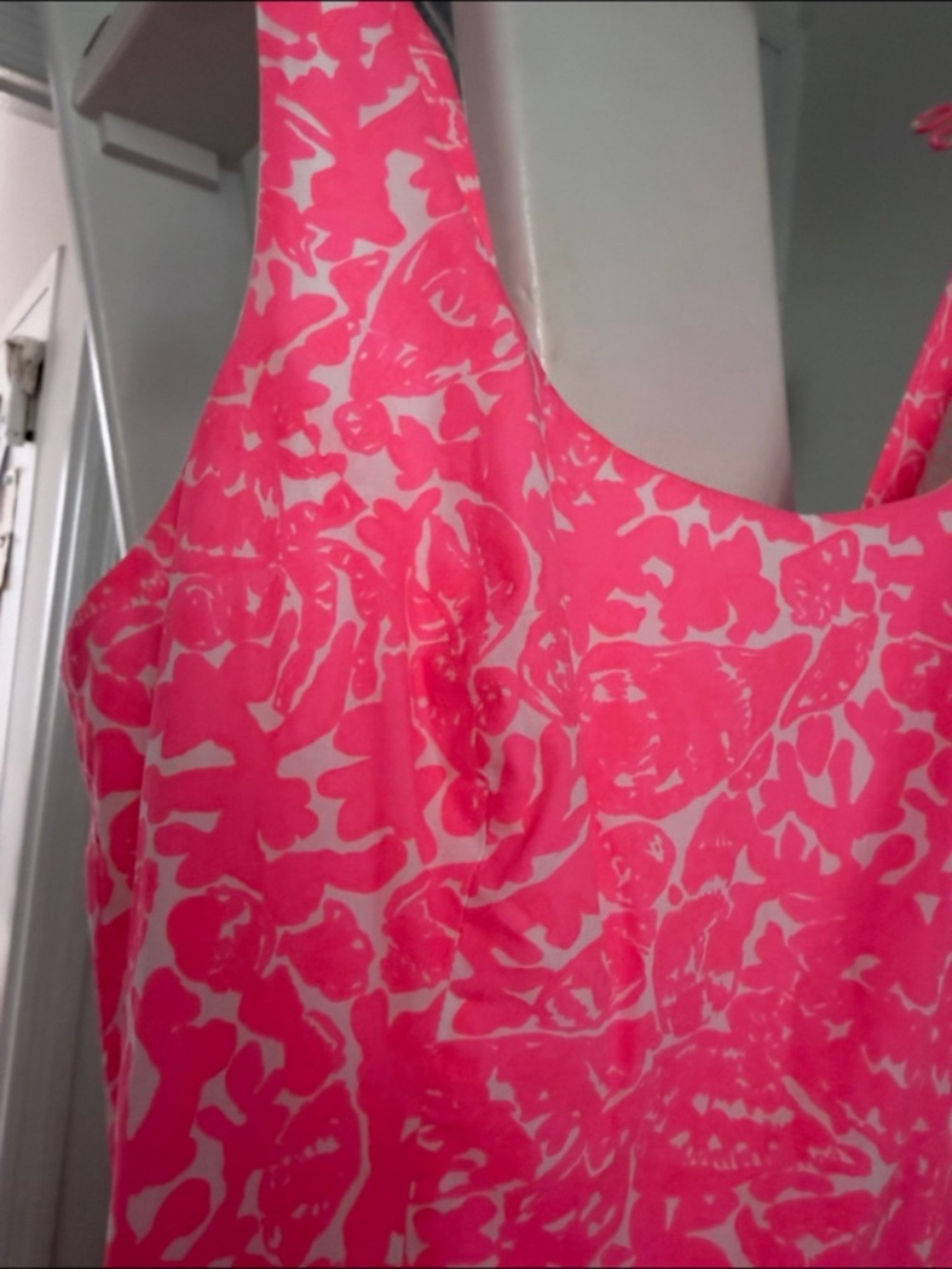 NEW Lilly Pulitzer Flared Swing Dress Size 4 Pink Floral Print With Lace Trim - Picture 10 of 12